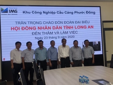 CHÀO ĐÓN ĐOÀN ĐẠI BIỂU HỘI ĐỒNG NHÂN DÂN TỈNH LONG AN ĐẾN THĂM VÀ LÀM VIỆC KHU CÔNG NGHIỆP CẦU CẢNG PHƯỚC ĐÔNG LONG AN THÁNG 9 - 2020